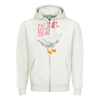 Oatmeal Heather Talk To Me- Funny Goose Tee- Funny Goose Gifts Premium Zipper Hoodie - minhPixels
