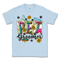 Dusty Blue Western Pet Groomer Classic Tee - texasbilliewilder
