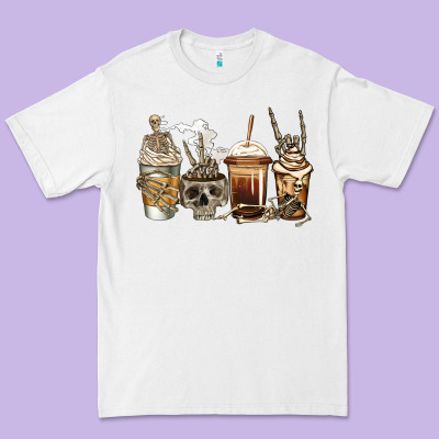 Skeleton Coffee Premium Tee Designed By Jasminsmagicworld