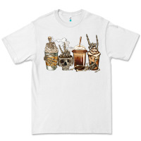 White skeleton coffee Premium Tee - Jasminsmagicworld