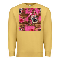 Antique Gold easter heifer with bunny ears seamless pattern Premium Sweatshirt - Artiststas