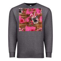 Charcoal Heather easter heifer with bunny ears seamless pattern Premium Sweatshirt - Artiststas