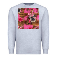 Heather Grey easter heifer with bunny ears seamless pattern Premium Sweatshirt - Artiststas