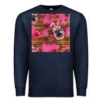 Navy easter heifer with bunny ears seamless pattern Premium Sweatshirt - Artiststas