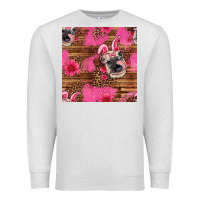 Oatmeal Heather easter heifer with bunny ears seamless pattern Premium Sweatshirt - Artiststas