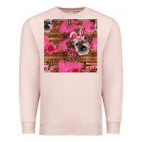 Pale Pink easter heifer with bunny ears seamless pattern Premium Sweatshirt - Artiststas