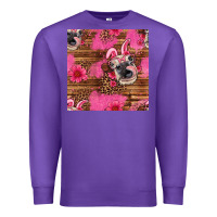 Purple easter heifer with bunny ears seamless pattern Premium Sweatshirt - Artiststas