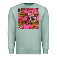 Seafoam easter heifer with bunny ears seamless pattern Premium Sweatshirt - Artiststas