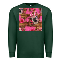 Sports Green easter heifer with bunny ears seamless pattern Premium Sweatshirt - Artiststas