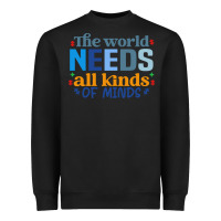 Black The world needs all kinds of minds Heavyweight Sweatshirt - CowhideDigitalArt