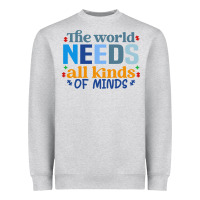 Heather Grey The world needs all kinds of minds Heavyweight Sweatshirt - CowhideDigitalArt