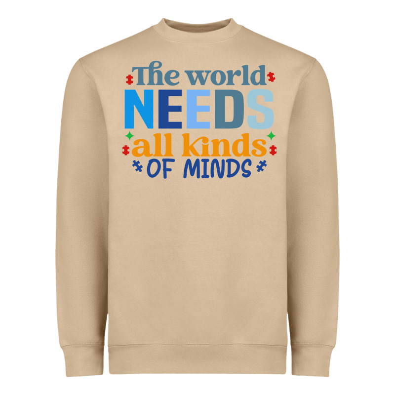 The World Needs All Kinds Of Minds Heavyweight Sweatshirt by CowhideDigitalArt | Teevron