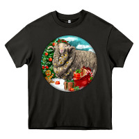 Asphalt christmas merino wool sheep Heavy Core Tee - LillyAllenDesigns
