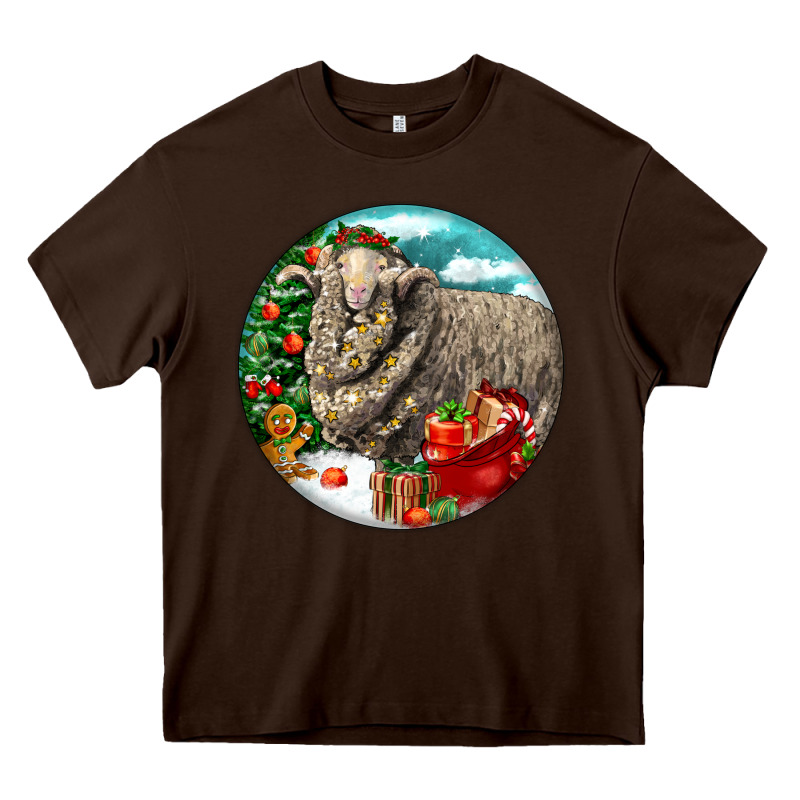 Christmas Merino Wool Sheep Heavy Core Tee by LillyAllenDesigns | Teevron