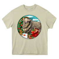 Mossy christmas merino wool sheep Heavy Core Tee - LillyAllenDesigns