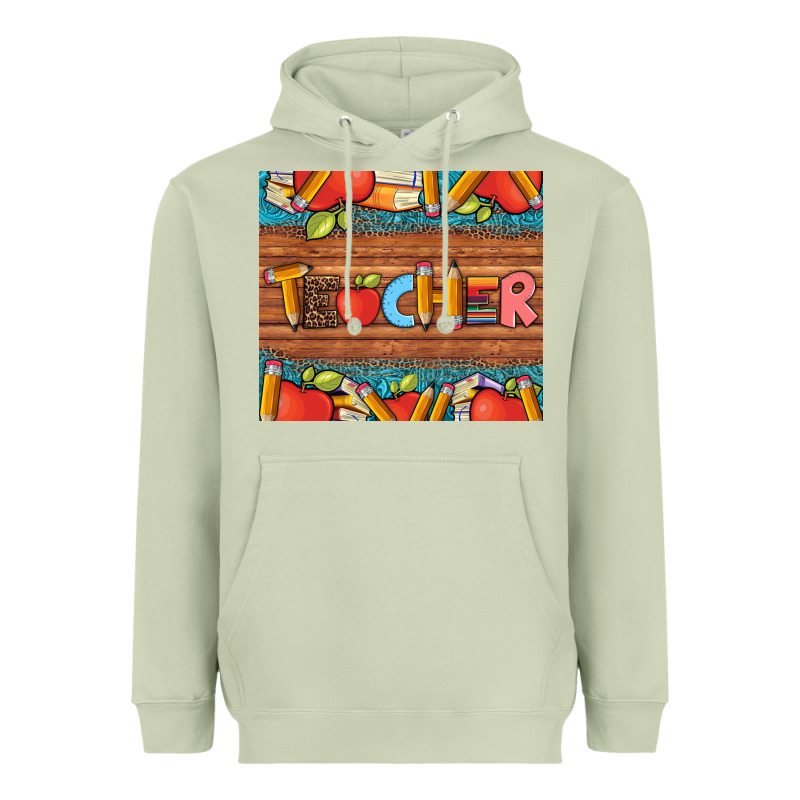 Teacher And Pens Apples Books Leopard And Tooled Leather Tumbler Heavyweight Hoodie by Artiststas | Teevron