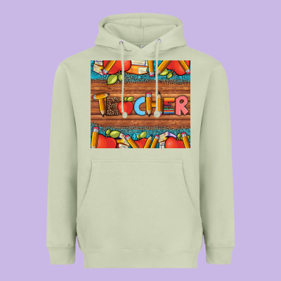 Teacher And Pens Apples Books Leopard And Tooled Leather Tumbler Heavyweight Hoodie Designed By Artiststas