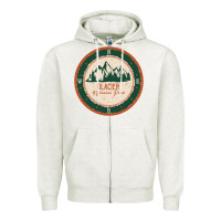 Oatmeal Heather Glacier National Park Zipper Hoodie - minhPixels