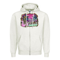 Oatmeal Heather hello summer Zipper Hoodie - SublimationCraftShop