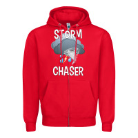 Red Kids Storm Chaser Boys Storm Hunter Tornado Gift Zipper Hoodie - minhPixels