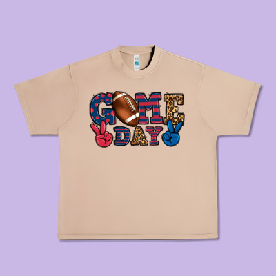 Game Day Red And Blue Urban Heavy Tee Designed By Howdyjamesfarm