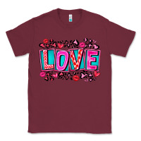 Burgundy Love Valentine Classic Tee - CowhideDigitalArt