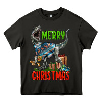 Asphalt merry christmas velociraptor Heavy Core Tee - LillyAllenDesigns