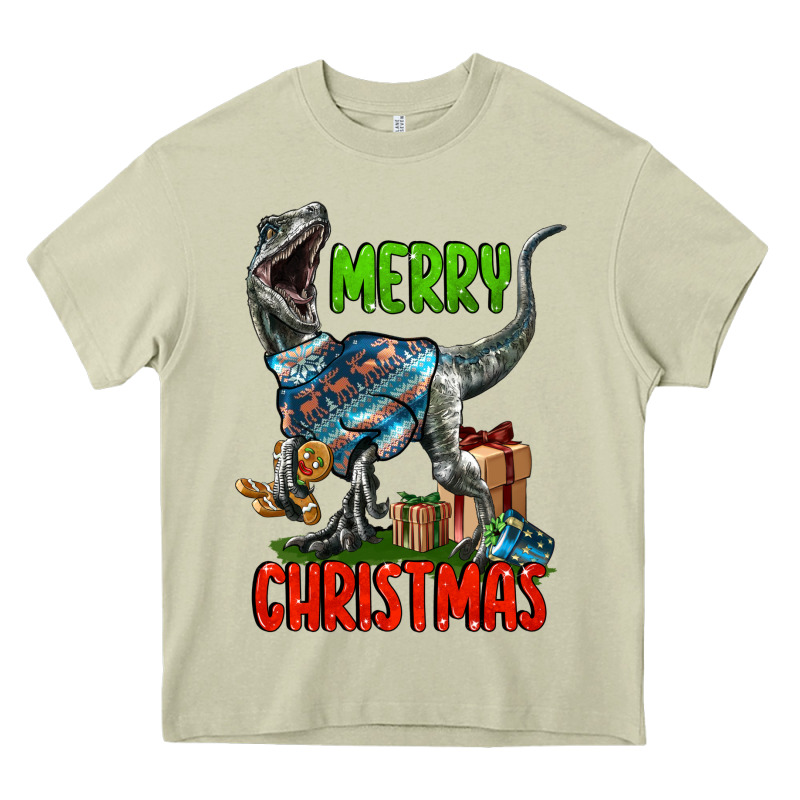 Merry Christmas Velociraptor Heavy Core Tee by LillyAllenDesigns | Teevron