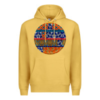 Antique Gold african fabric pattern round earrings Premium Hoodie - BundleAndBundleShop
