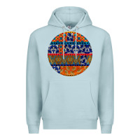 Blue Mist african fabric pattern round earrings Premium Hoodie - BundleAndBundleShop