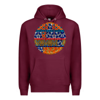 Burgundy african fabric pattern round earrings Premium Hoodie - BundleAndBundleShop