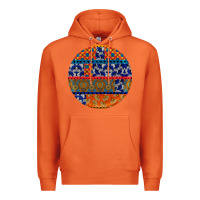 Carrot african fabric pattern round earrings Premium Hoodie - BundleAndBundleShop
