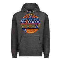 Charcoal Heather african fabric pattern round earrings Premium Hoodie - BundleAndBundleShop