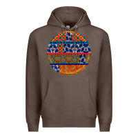 Coffee african fabric pattern round earrings Premium Hoodie - BundleAndBundleShop