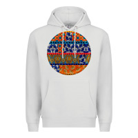 Dove Grey african fabric pattern round earrings Premium Hoodie - BundleAndBundleShop