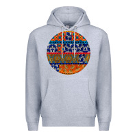 Heather Grey african fabric pattern round earrings Premium Hoodie - BundleAndBundleShop