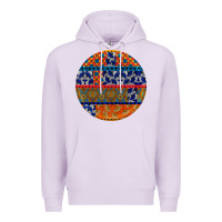 Lilac african fabric pattern round earrings Premium Hoodie - BundleAndBundleShop