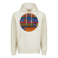 Oatmeal Heather african fabric pattern round earrings Premium Hoodie - BundleAndBundleShop
