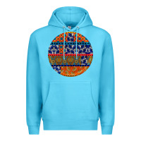 Ocean Blue african fabric pattern round earrings Premium Hoodie - BundleAndBundleShop