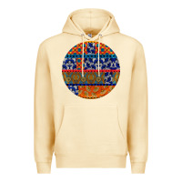 Pina Colada african fabric pattern round earrings Premium Hoodie - BundleAndBundleShop