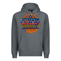Rock african fabric pattern round earrings Premium Hoodie - BundleAndBundleShop