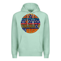 Seafoam african fabric pattern round earrings Premium Hoodie - BundleAndBundleShop