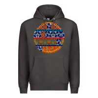 Smoke african fabric pattern round earrings Premium Hoodie - BundleAndBundleShop