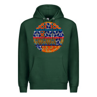 Sports Green african fabric pattern round earrings Premium Hoodie - BundleAndBundleShop