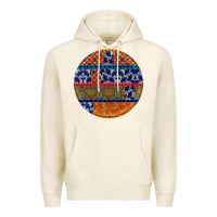 Tofu african fabric pattern round earrings Premium Hoodie - BundleAndBundleShop