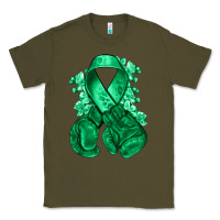 Army Green Emerald green ribbon Liver Cancer boxing gloves Classic Tee - NancyCooperArtShop
