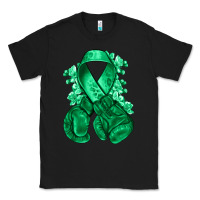 Black Emerald green ribbon Liver Cancer boxing gloves Classic Tee - NancyCooperArtShop