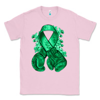Bubblegum Pink Emerald green ribbon Liver Cancer boxing gloves Classic Tee - NancyCooperArtShop