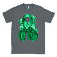 Charcoal Heather Emerald green ribbon Liver Cancer boxing gloves Classic Tee - NancyCooperArtShop