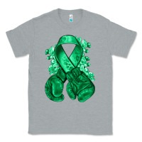 Heather Grey Emerald green ribbon Liver Cancer boxing gloves Classic Tee - NancyCooperArtShop